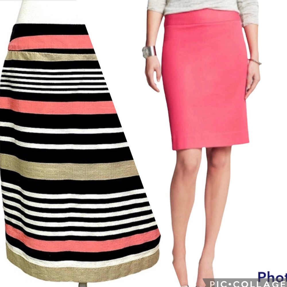 Banana Republic Striped Pencil Skirt